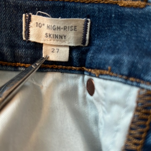 Madewell 10” high rise skinny raw hem, button fly size 27 - Picture 2 of 8